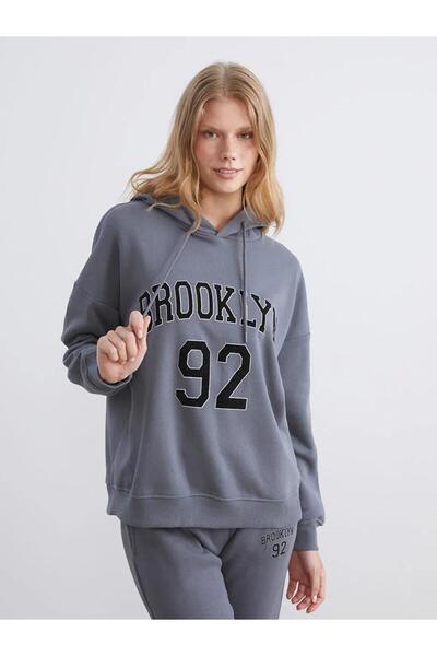 LC Waikiki Brooklyn με τύπωμα oversized Γυναικεία χοντρή κουκούλα (W5)