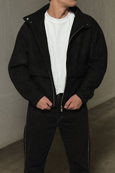 MR.FREGOLİ Bej Oversize Yün Görünümlü Ceket