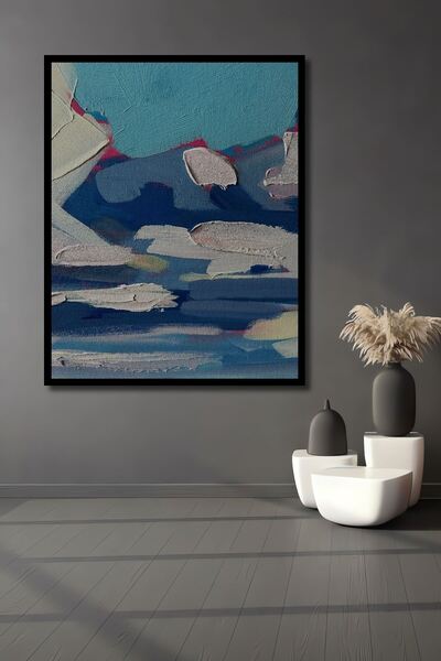 Caddemia Διακοσμητικός πίνακας με εμφάνιση πλαισίου, ξύλινος τετράγωνος πίνακ...