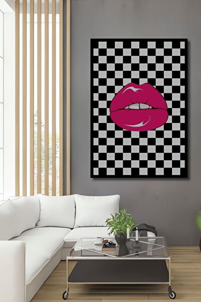 Caddemia Διακοσμητικό Ξύλινο Τετράγωνο Πίνακας με Πλαίσιο σε Ροζ Απόχρωση με ...