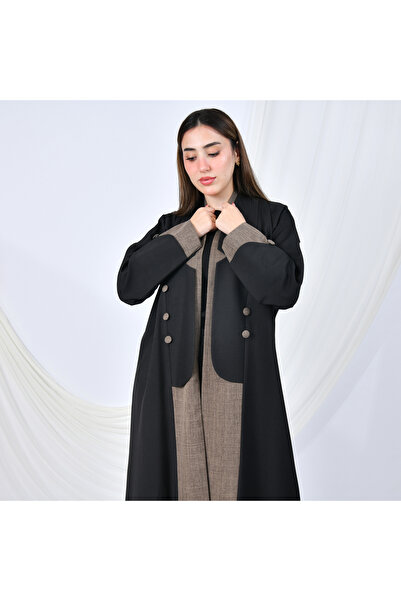 HAWRAA ABAYA عباية بتصميم يجمع بين الكلاسيكية واللمسة الحديثة بتداخل اللون ال...