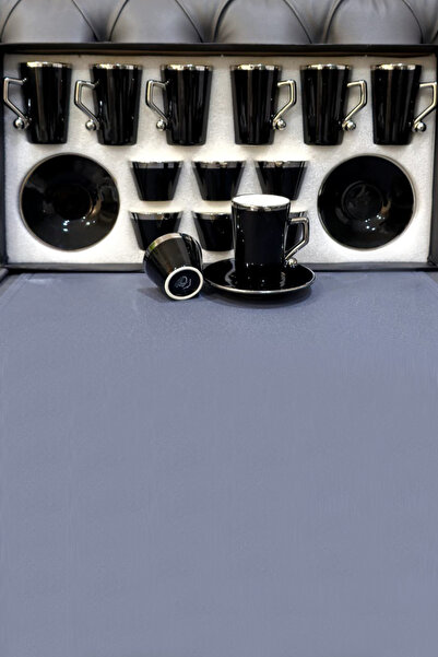 Generic 18-piece tea set with saucers and coffee cups in an attractive design