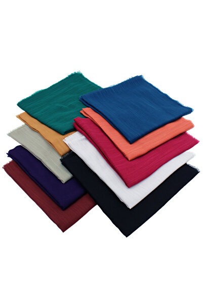 begün Flamlı Yazma...Düz Renk Eşarp...Hac ve Umre Hediyelik...100x100 Cm...