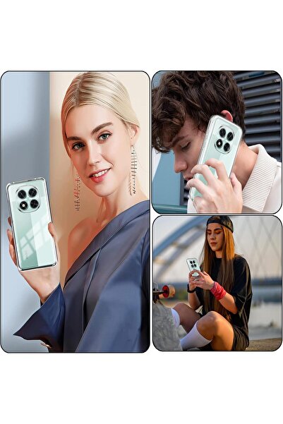 OSG Xiaomi Redmi Note 14 Pro 4g Compatible Transparent Non-Yellowing Premium Shock-Absorbing Camera Protection Framed Case