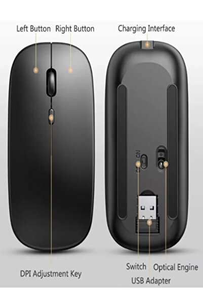 OEM Mouse Wireless Slim, Dual Mode Bluetooth/2.4 GHz, 1600 DPI, cu Nano Receiver – Negru