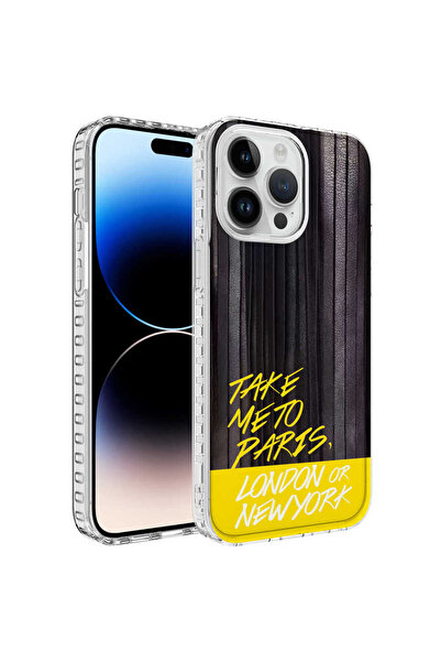 zore iPhone 14 Pro Max Compatible Aihttg Edged Colorful Patterned Silicone Senk Elegans Case-No6