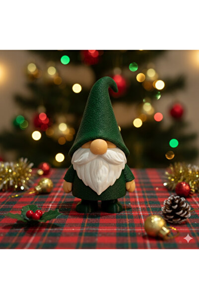 Favori Yeşil Yılbaşı Cücesi (Gnome) Dekoratif Figür | 13.5 cm | Yılbaşı Özel ...