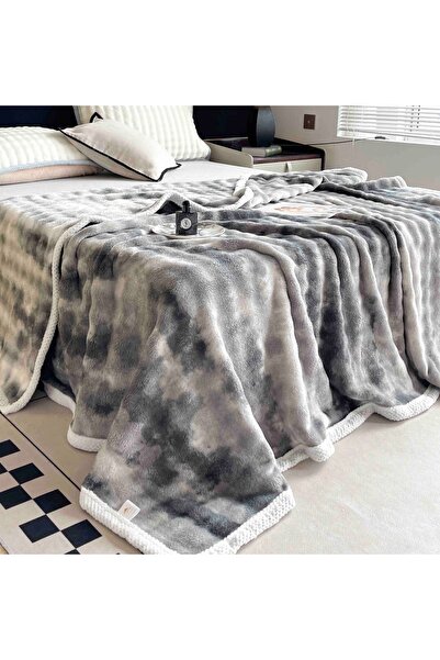 JOJO Home, Cocolino blanket with border, double bed, 200x230 cm, gray