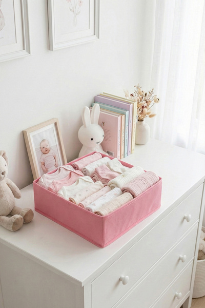 REKHOME Pink Drawer Cabinet Organizer Storage Box Children's and Baby's Room Organizer Set