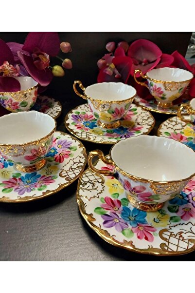 Handmade Esterhomedecor 6 Personality Hand Painting Porcelain Coffee Cup Set