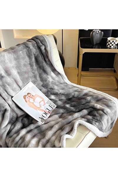 JOJO Home, Cocolino blanket with border, double bed, 200x230 cm, gray