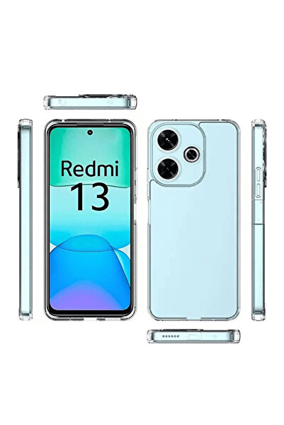 OSG Xiaomi Redmi 13 Compatible Transparent Non-Yellowing Premium Shock-Absorbing Camera Protection Framed Case