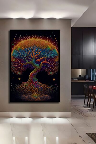 Caddemia Tablou decorativ din lemn, cu aspect de ramă, cu copac magic pătrat,...