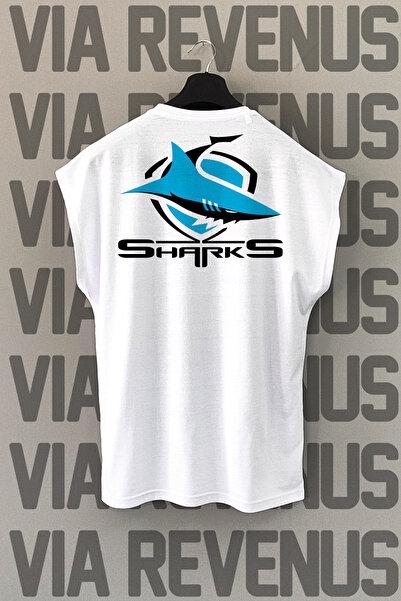 Vordevia Αθλητικό μπλουζάκι Sharks Back με τύπωμα Zero Sleeve 100% βαμβάκι