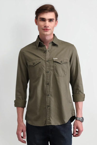 U.S. Polo Assn. Mens Green Corduroy Shirt