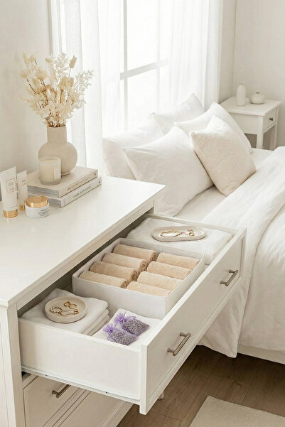 REKHOME White Drawer Cabinet Organizer Storage Box Children's and Baby's Room Organizer Set