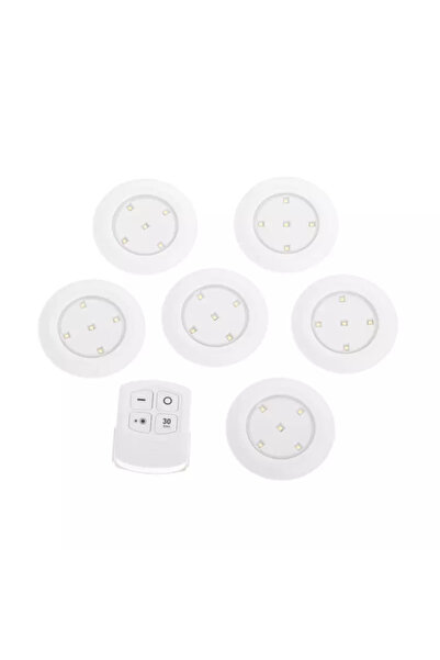 Gonga Set of 6 wireless lamps with remote control, Gonga® White
