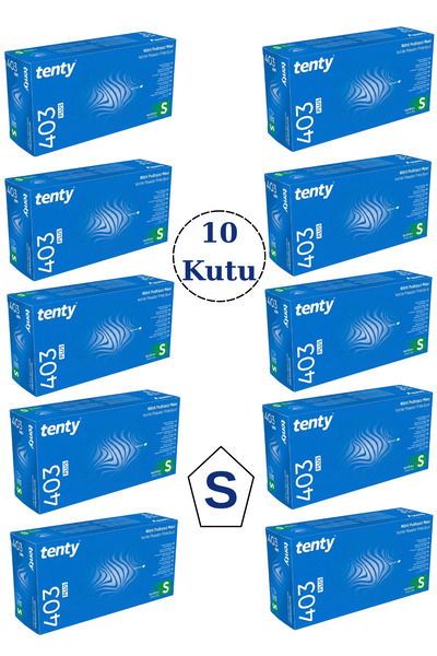 Tenty Mavi Pudrasız Nitril Eldiven S Beden 100'Lü 10 Kutu