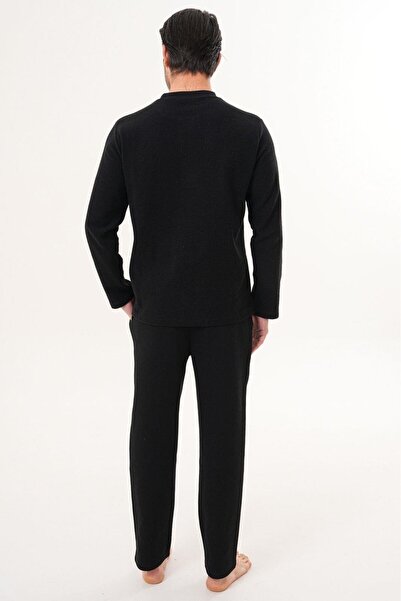 Mecit Pijama Mecit 2998 Black Thessaloniki Fabric Winter Men's Pajama Set