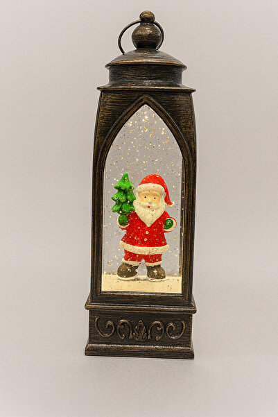 Craciun Decorative Christmas lantern lamp with Santa Claus and sparkling snowflakes