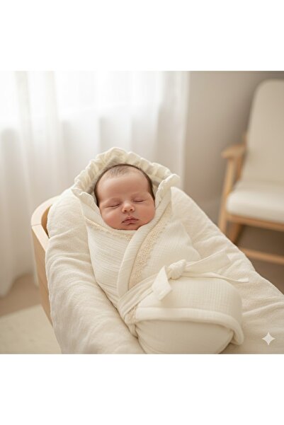 PARK BEBE Unisex 2-Layer Muslin Swaddle Blanket with Tie-Up Detail, Filled In...