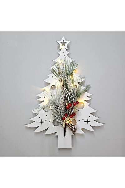 STDEKOR New Year's Pine and Kokina Flower Wall Decoration with Led Lights