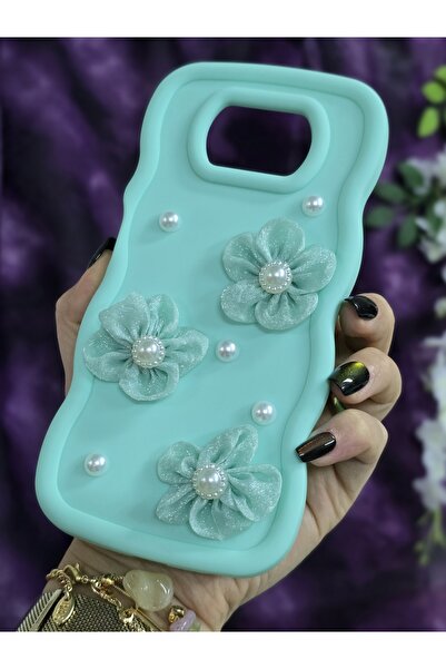 Magic Ring Poco X3 Pro / Poco X3 Nfc Compatible Water Green Pearl & Tulle Floral Stylish Phone Case