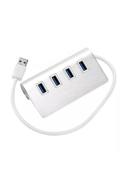 Gonga Aluminum hub, 4 USB ports, Gonga® Silver