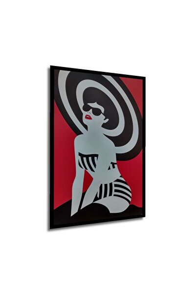 Caddemia Tablou decorativ cu aspect de ramă, cu pălărie pătrată din lemn, pen...