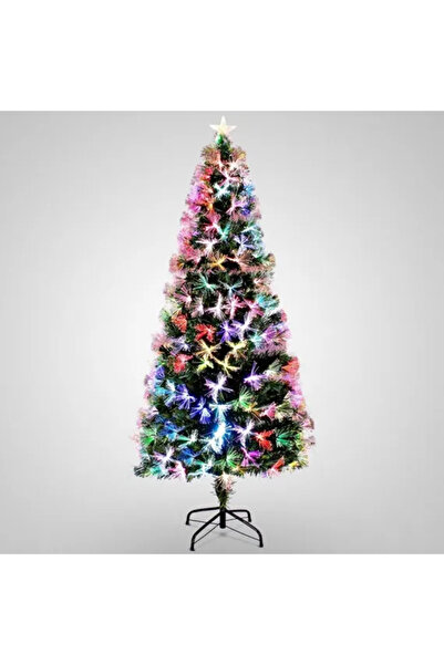 Teknova Brad de Crăciun Artificial 210 cm cu Iluminare din Fibra Optică și Su...