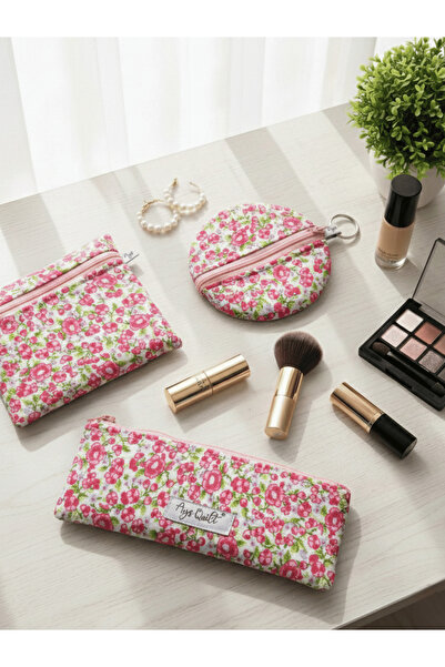 Ays Quilt مجموعة من ثلاثة منظمات للحقائب - حقيبة مكياج وحقيبة وحقيبة للعملات ...