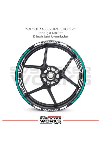 ARONA CFMOTO 450SR Sticker Jant İç Yazı Ve Dış Şerit 24'lü Set Sticker Etiket