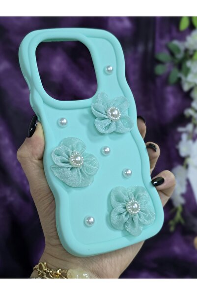 Magic Ring Infinix Hot 40I / Tecno Spark 20 / Spark 20C Compatible Water Green Pearl & Tulle Floral Stylish Phone Case