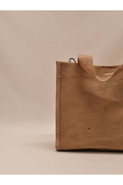 ICONE BAG Beige Suede Bag Beige Suede Hand and Shoulder Bag Beige Suede Bag Suede Tote Bag