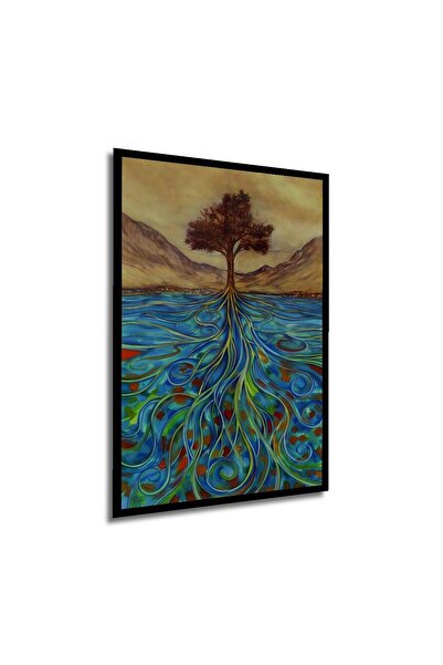 Caddemia Tablou decorativ din lemn cu aspect de cadru, dansul culorilor, pent...