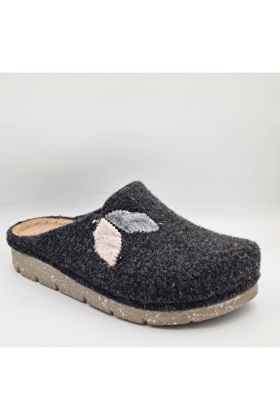 BENTO K-117.004 Black Felt Anatomical Women's Winter House Slippers