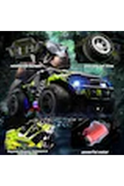 DEERC RC remote control car, 2.4GHz, 2 batteries, 1:18 scale, colorful LED lights, Green