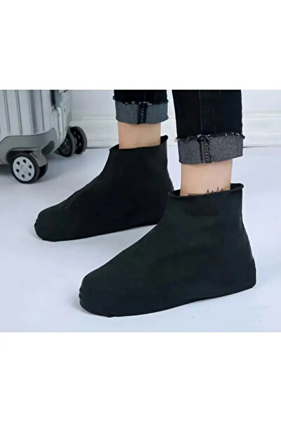 Gonga Husa/protectie de ploaie, reutilizabila, pentru incaltaminte, din cauciuc, Gonga® Negru