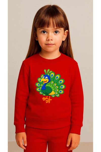 playwear Παιδικό Φούτερ Σετ με στάμπα PEACOCK για Κορίτσια και Αγόρια, με λαι...