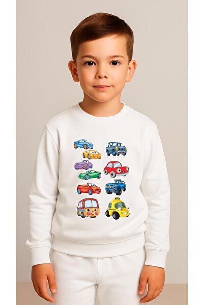 playwear Παιδικό Φούτερ Σετ με στάμπα MULTI-CAR για Κορίτσια και Αγόρια, με λ...