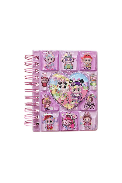 Fancy Space Labubu Water Glitter 3D Cover Sticker Notepad