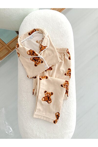 ZEYBERYAKİDS Mother with a Bear | Girls Pajama Set | Combination