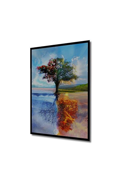 Caddemia Tablou decorativ din lemn cu aspect de ramă, pătrat, în armonie cu a...