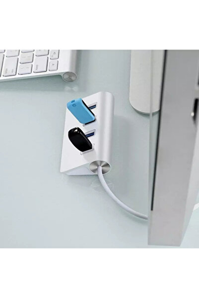 Gonga Aluminum hub, 4 USB ports, Gonga® Silver