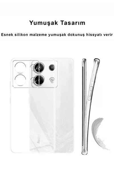 OSG Poco X6 5g Compatible Transparent Non-Yellowing Premium Shock-Absorbing Camera Protection Framed Case