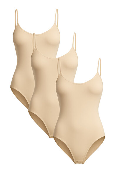 Formeasy Kadın Dikişsiz Full Badi Zıbın – Dikişsiz İnce Askılı Günlük Body 3'...