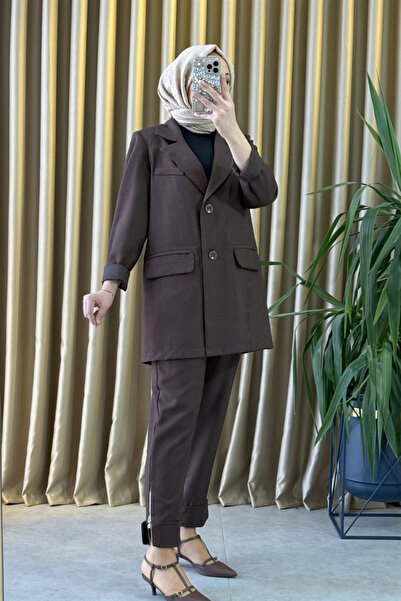 MissWhence 38204 Jacket Set Brown