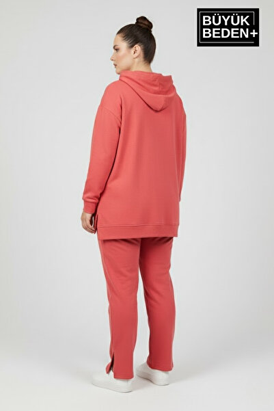 Superlife Plus Size Hooded Tunic Sweatshirt Spr26Btk991