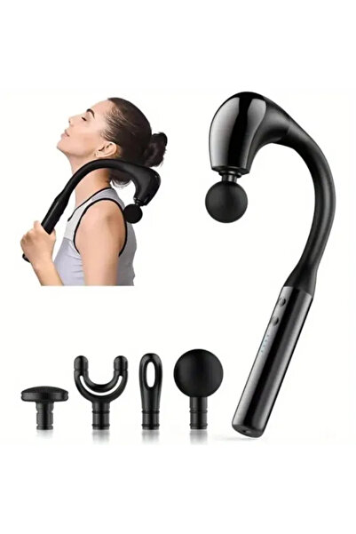 Teknova Pistol de Masaj cu Mâner Extins, 4 Capete, 9 Viteze, Aparat Masaj Tip...