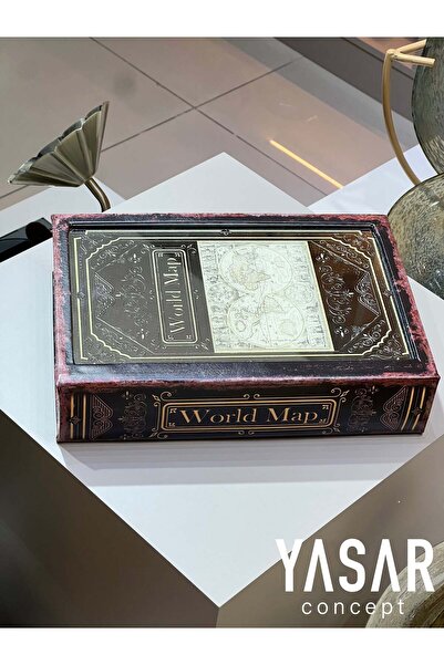 YASAR CONCEPT World Map Kitap Kutu Aynalı 21x30 Cm